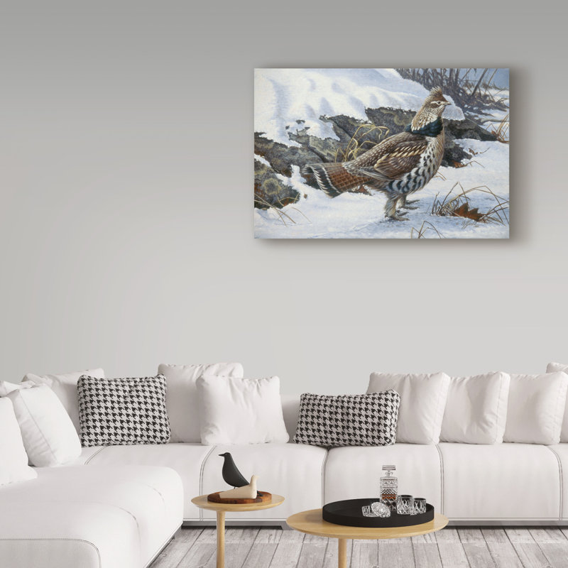 «Ruffed Grouse» de Berrien, impression sur toile tendue, H 22 po x l 32 po x P 2 po