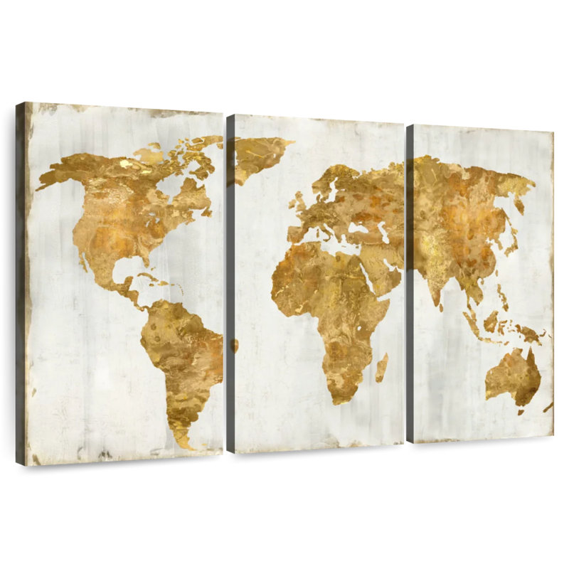 Aliaz The World In Gold, 24" H x 38" W