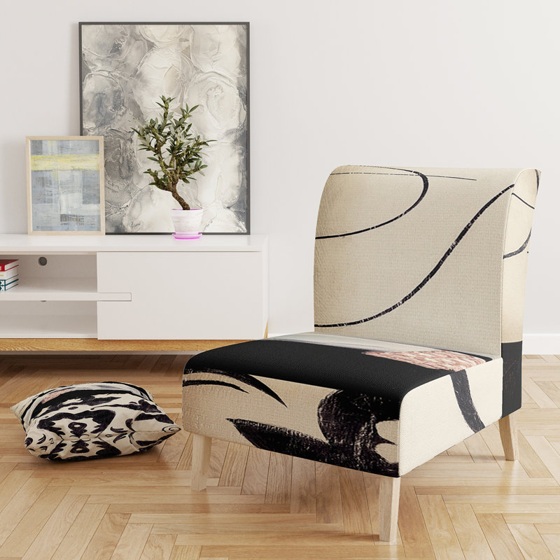 Fauteuil de chambre rembourré noir et blanc