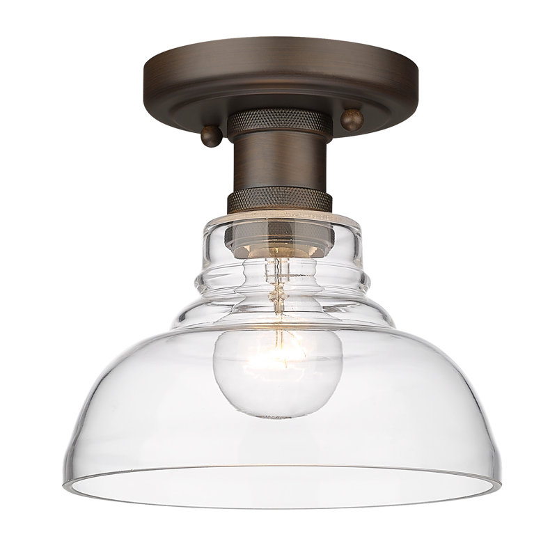 Plafonnier encastré Searcy, Brun foncé, Verre transparent