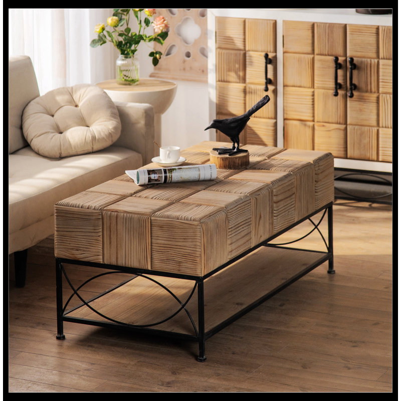 Zylyn Coffee Table, Rectangle Coffee Table With A Bottom Shelf, Modern Coffee Table