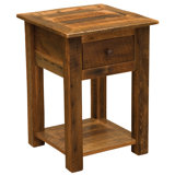 Solid Wood End Table with Storage
