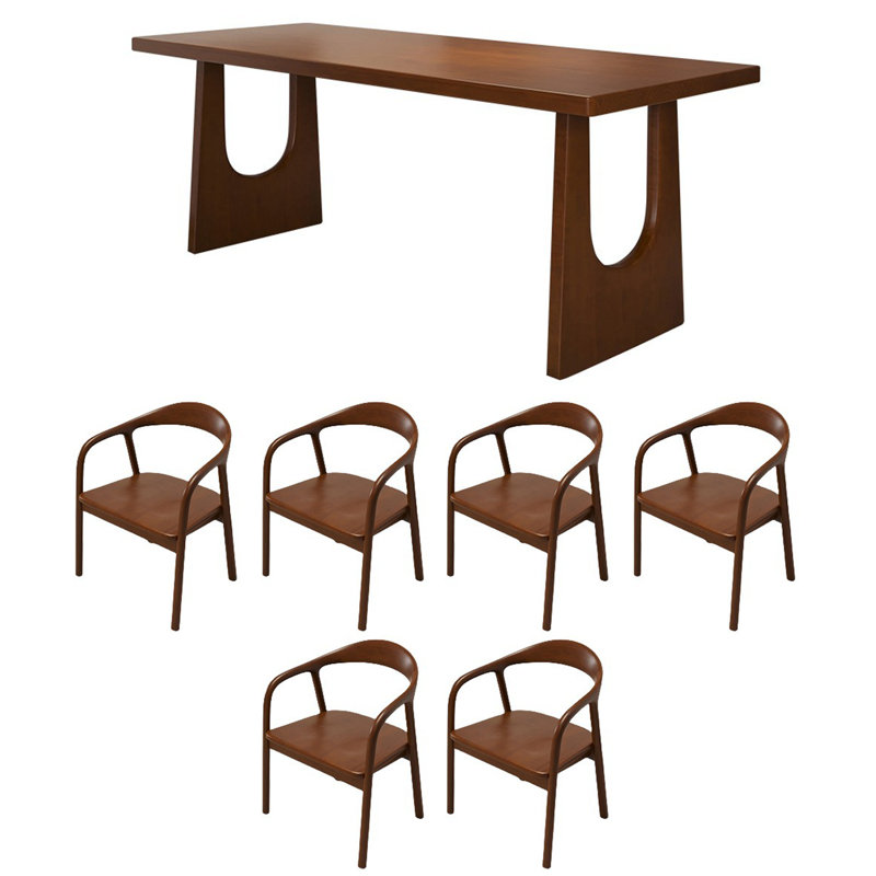 Marixsa 6 - Person Pine Solid Wood Solid Wood Top Double Pedestal Dining Set, 29.53"H x 78.74"L x 31.5"W