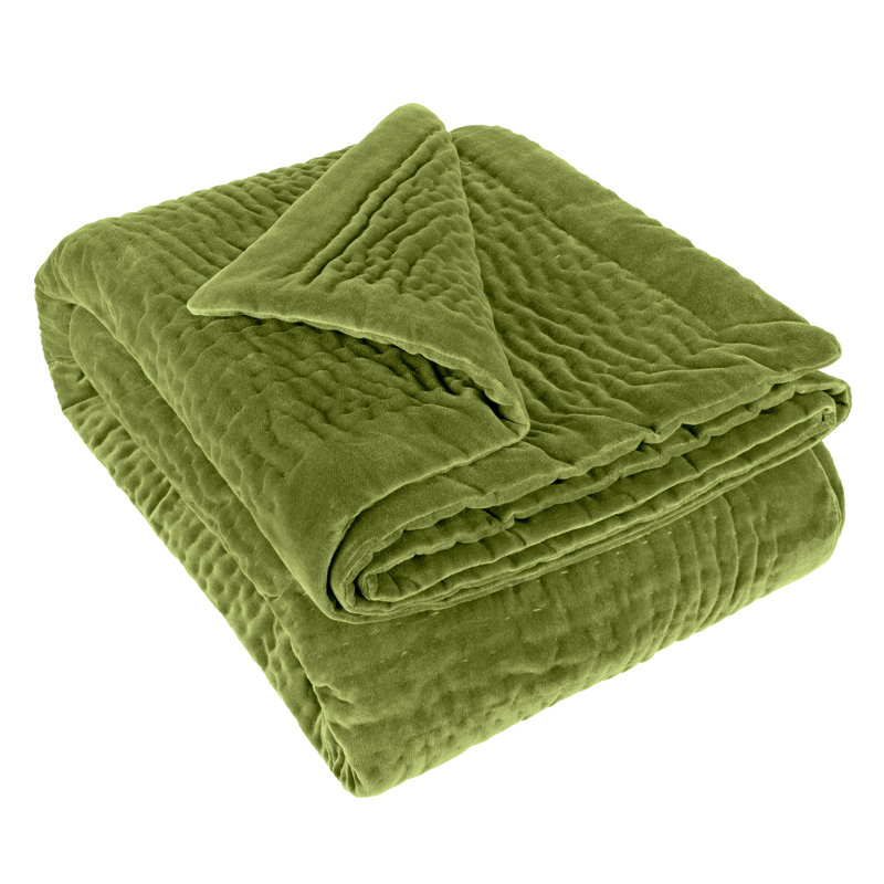 Haze Quilted Throw Blanket, Light Green