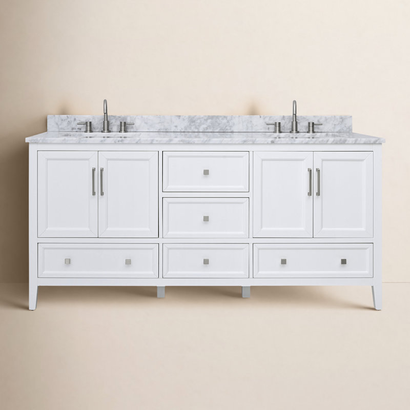 Everette 73'' W Vanity, White