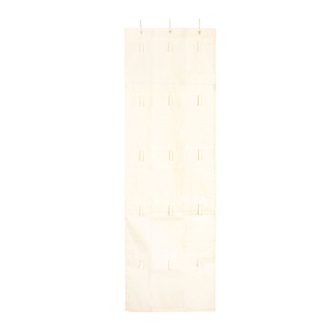 Over the Door Cotton Blend Cap and Hat Organizer with 15 Velcro Hangers Household Essentials