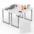 Table pliante à hauteur réglable de 4 pi, table pliante robuste en plastique avec poignée 300 lb