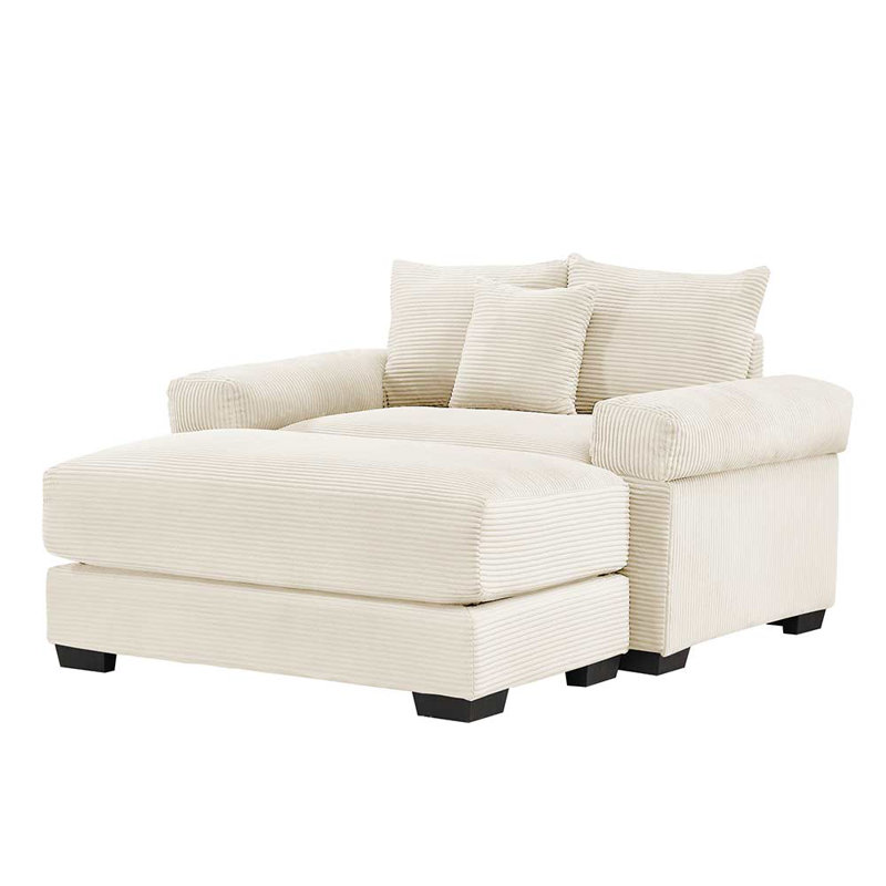 Fauteuil club avec repose-pieds 54,3 po, Beige