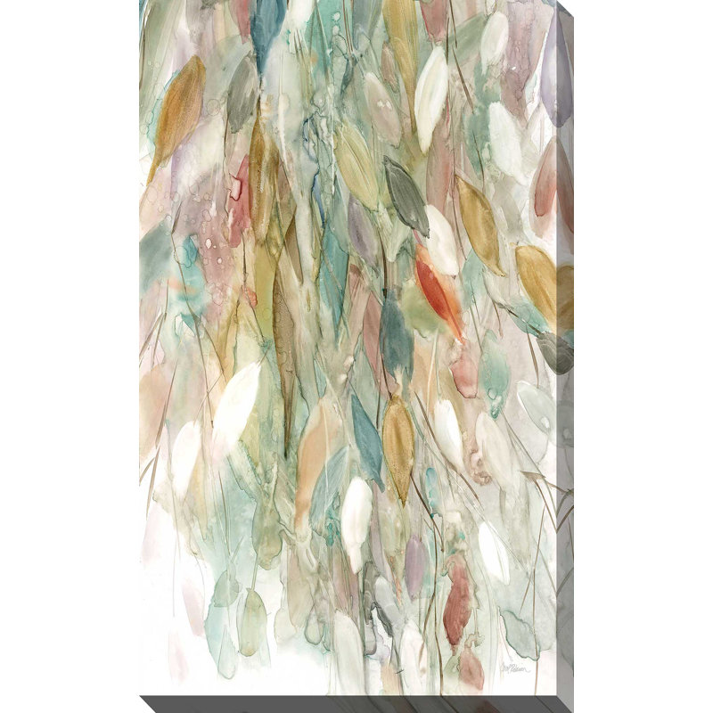 Rainy Cascade I par Carol Robinson - Peinture, L 18 po x H 30 po, Toile tendue