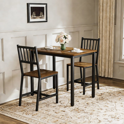 3 Pieces Dining Table Set, Kitchen Table With Chairs For Living Room, Dining Room