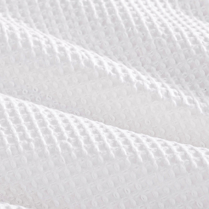 Essential Collection 100% Cotton Waffle Weave Duvet Cover Set, Bright White, Queen Duvet Cover + 2 Standard Shams