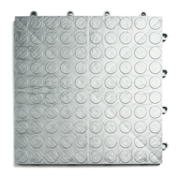 GarageDeck Coin Pattern, Durable Copolymer Interlocking Modular Non-Slip Garage Flooring Tile, Alloy