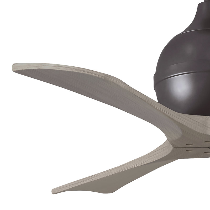 60" Irene Paddle 3 Blade Ceiling Fan, Textured Bronze, 42", Gray Ash Tone
