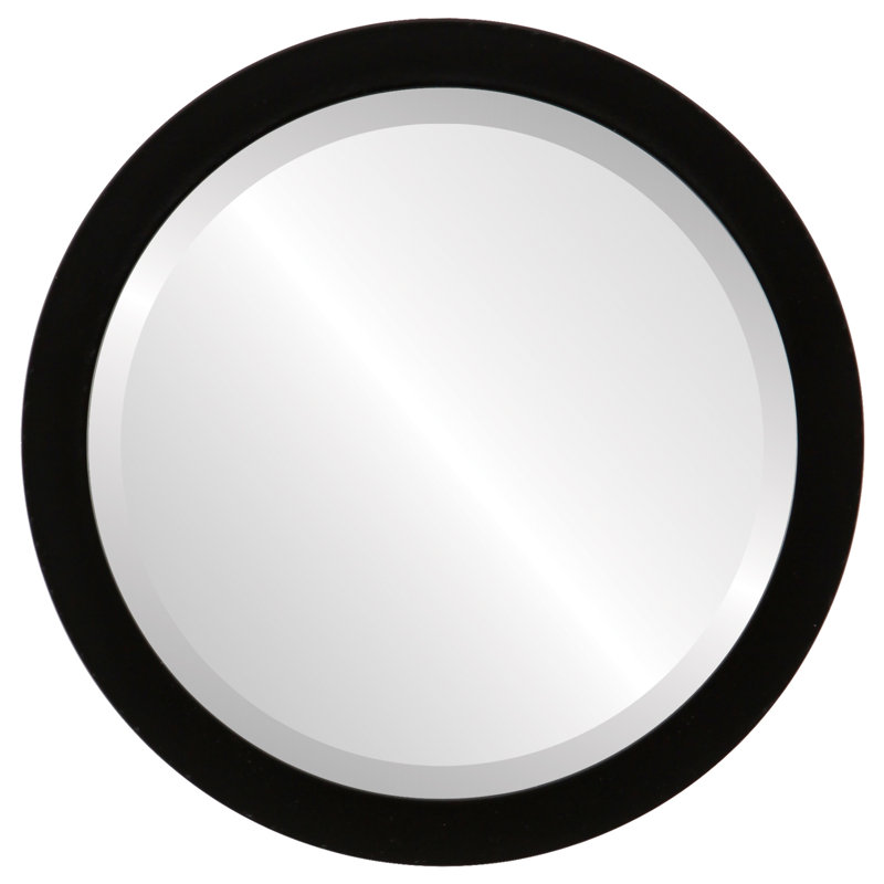 Akien Round Mirror, 15" H x 15" W, Matte Black