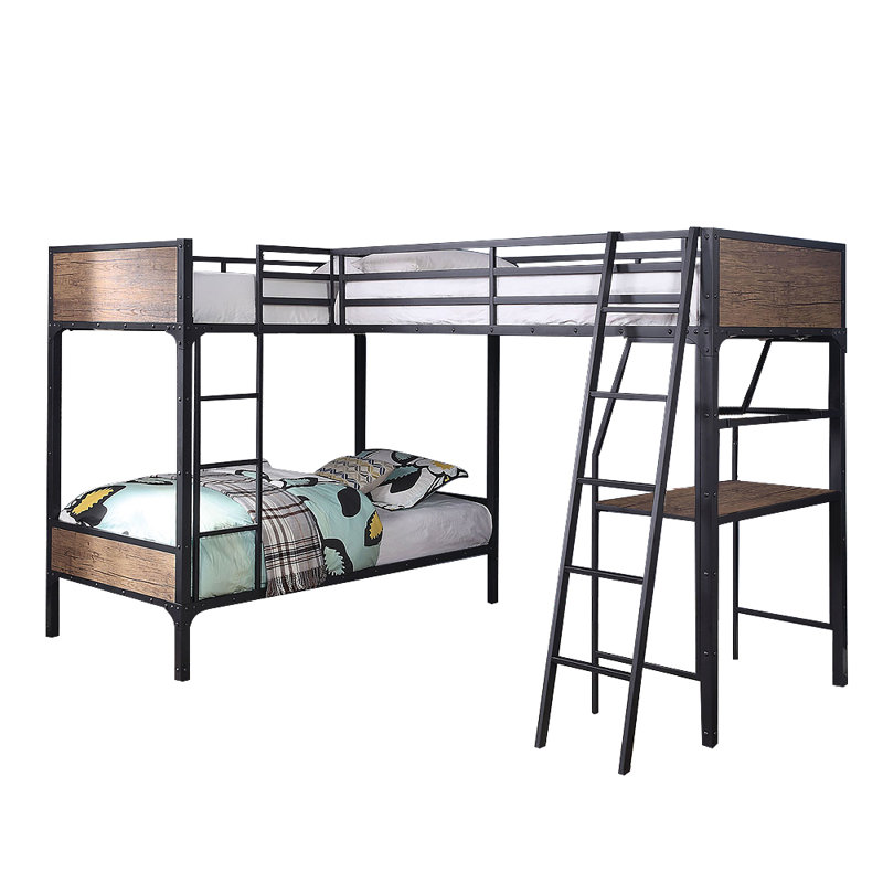 Lit superposé à plateforme avec bureau intégré Troy de Mason & Marbles