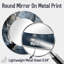 «Winter Silent Woods III - Winter Landscape», miroir mural rond blanc, reproduction d'art en métal-99620616