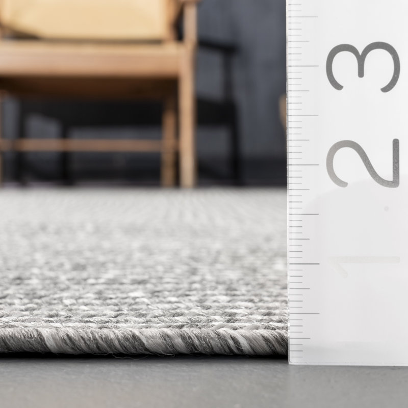 Tapis intérieur / extérieur gris clair Michaela, Rectangle 2 pi x 3 pi