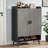 Shoe Cabinet with Adjustable Shelves and Doors-1210786871