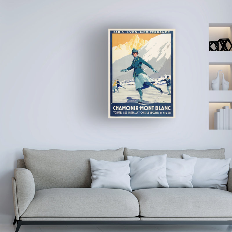 Art sur toile Marcus Jules Chamonix Mont Blanc, H 19 po x l 14 po