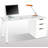 Vespera Arctic White Desk With 3 Drawers Modern, Functional Study Table, Computer Laptop Workspace Solution