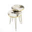 Marble-Look Side Nesting Tables Modern End Tables Set of 2 with Gold Legs-115673716