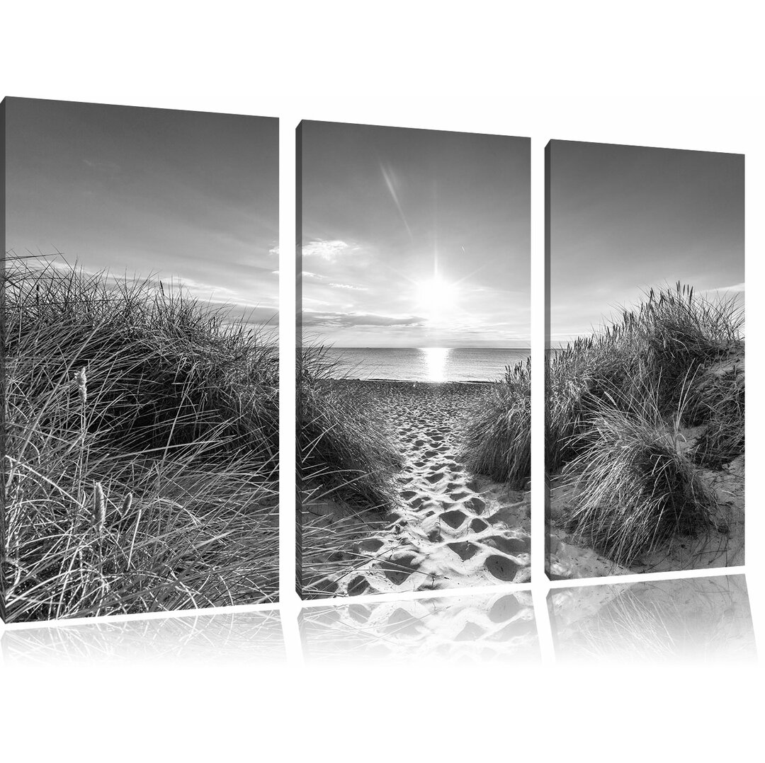 3-tlg. Leinwandbilder-Set „Der Weg ins Meer“, Fotodruck