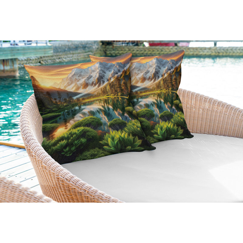 Coussin décoratif réversible en tissu, H 24 po x l 24 po, Carré
