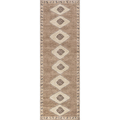 Fennel Diamond Machine Washable Area Rug