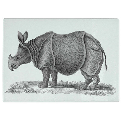 Tempered Glass Rhinoceros by George Shaw Chopping Board