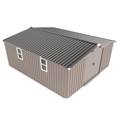 10*12Ft 0.25Mm Color Steel Plate, Surface Protective Film, Two Daylight Windows, A Practical And Thoughtful Gift,Two Colors Can Be Freely Selected Storage Sheds
