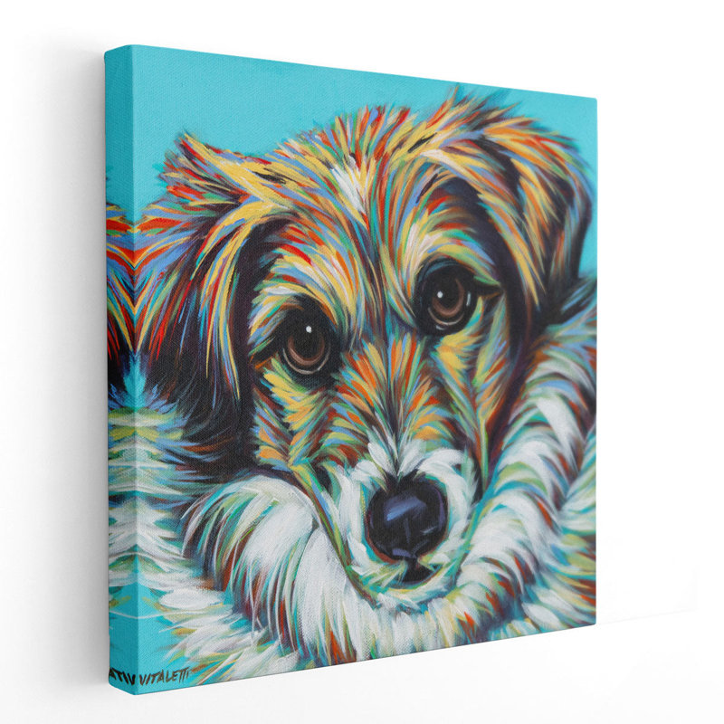 «Island Dog I», reproduction d'art sur toile, H 20 po x l 20 po