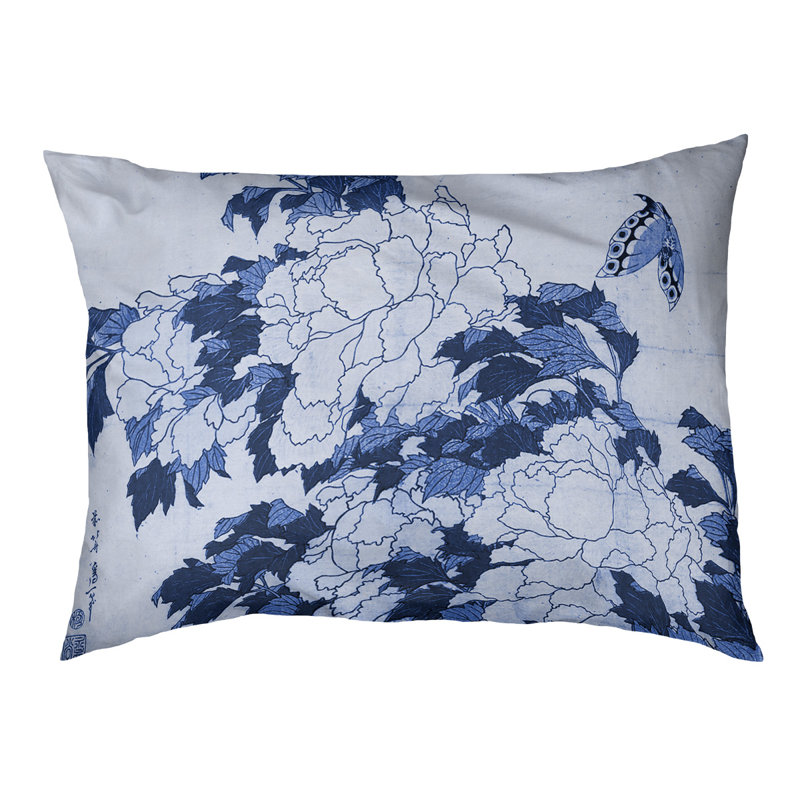 Coussin Burkart, L 19,5 po x l 29,5 po, Bleu / Noir