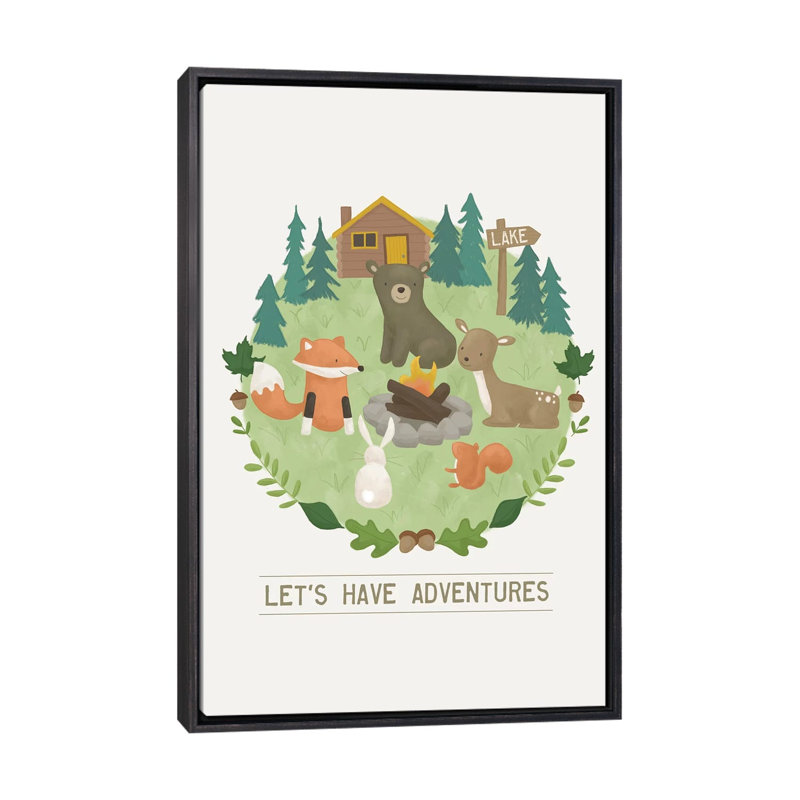 «Forest Adventure II» par Dana Saulnier - impression d'art graphique, Pas de tapis, H 26 po x l 18 po x 1,5 po