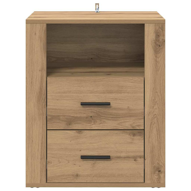 35cm W Manufactured Wood Bedside Table, Artisan Oak