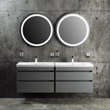 39.6'' Single Bathroom Vanity with Ceramic Top with Mirror