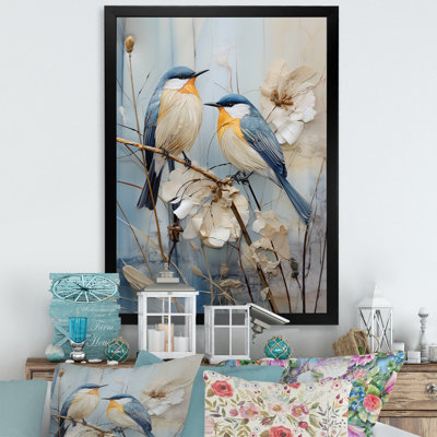 Minimalisme, oiseaux du paradis, fleurs de cerisier II - animaux, impressions sur toile FDP107150