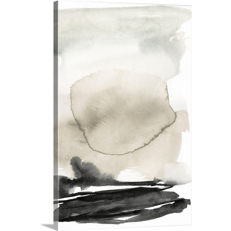 «Ebony Horizon Triptych II» par Jennifer Goldberger - reproduction d'art, Toile tendue, H 18 po x l 12 po x P 1,25 po