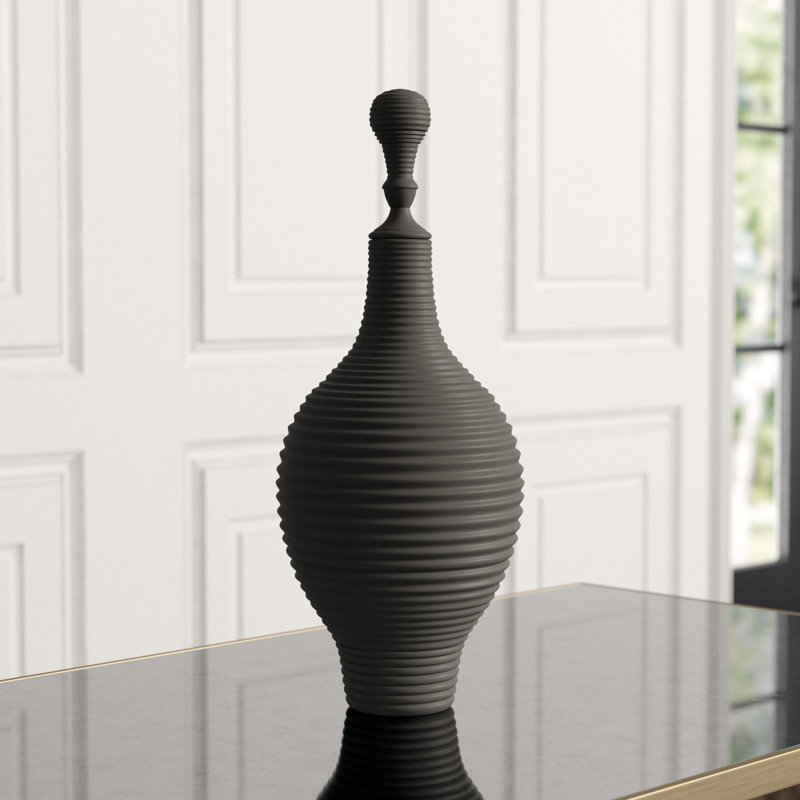 Orion 20.5" Ceramic Jar, Black