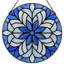 Panneau de vitrail floral 12 "H 12"-337735007