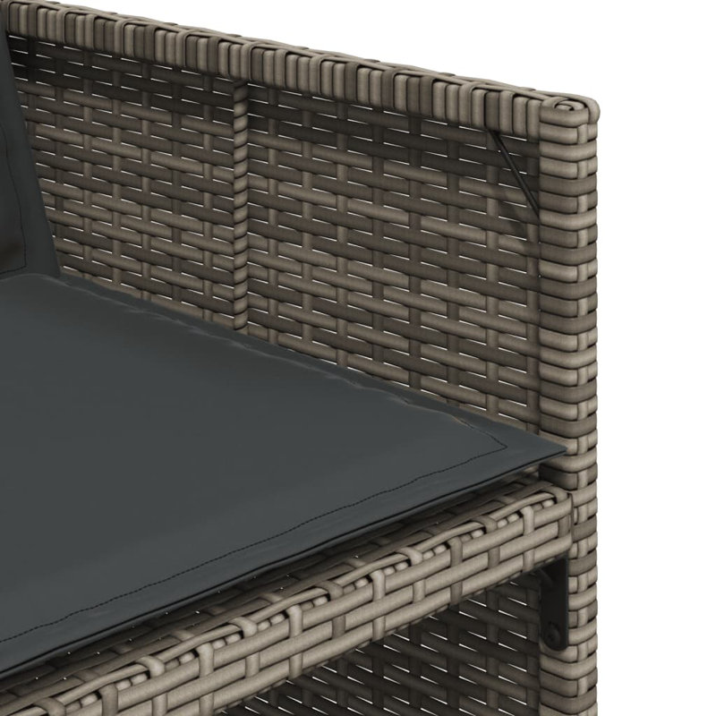  Patio Dining Set Set Of 8 Gray PE Rattan 8-Seater Foldable, Gray, Dark Gray