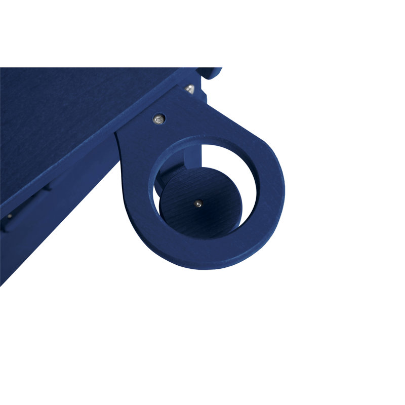 Folding Adirondack Chair With Small Side Table, Two Chairs And One Table, Navy Blue