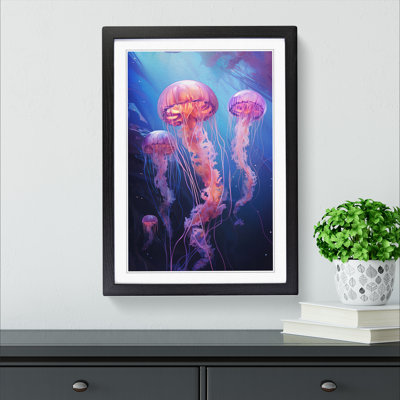 Jellyfish Realism Art - Framed Print