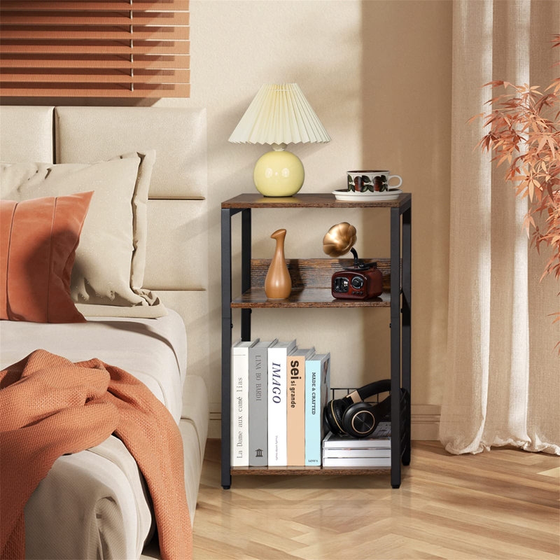 H Media Shelves, Black / Brown