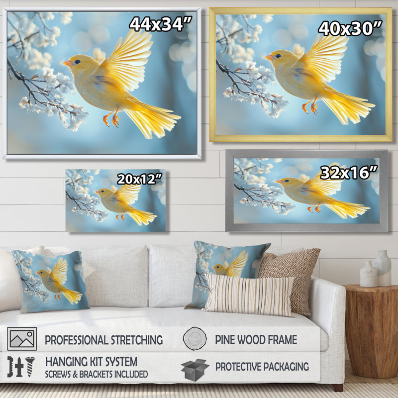 Décoration murale d'art bouffon dans la forêt - oiseau, Cadre simple, Noir, H 12 po x l 20 po
