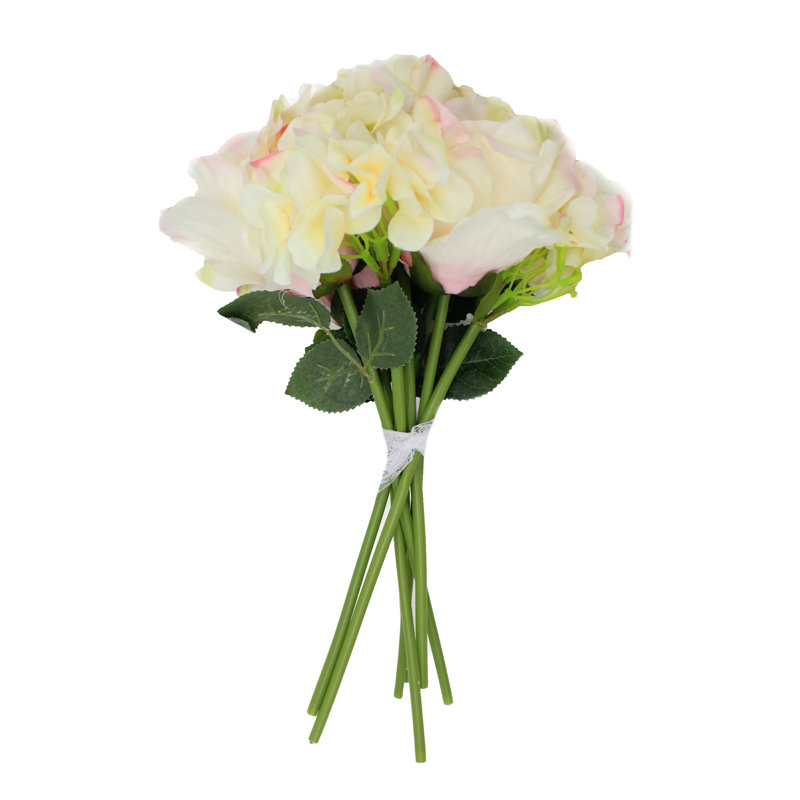 Arrangement floral de roses et d'hortensias, Crème