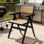 Chaises pliantes en bambou avec dossier en rotin tissé et structure en bambou en caoutchouc | Couleur noire-124168428