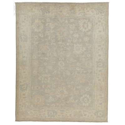 9x12 Beige and Ivory Turkish Oushak Rug