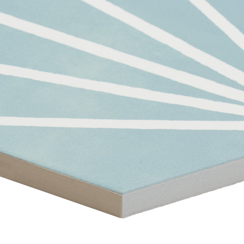 GeoHex Deco 8" Hexagon Matte Porcelain Floor and Wall Tile (9.03 Sq. Ft. / Case), Turquoise