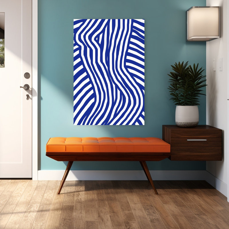 Art contemporain, art zébré contemporain abstrait, H 48 po x l 32 po