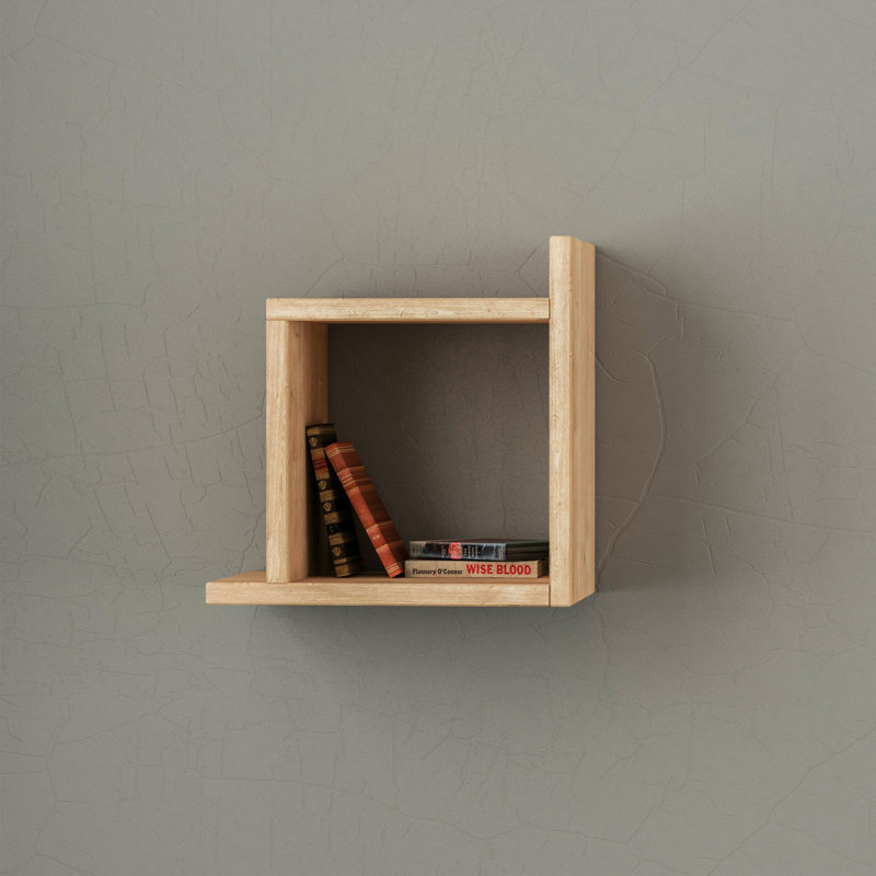 2 Piece Square Floating Shelf, Oak